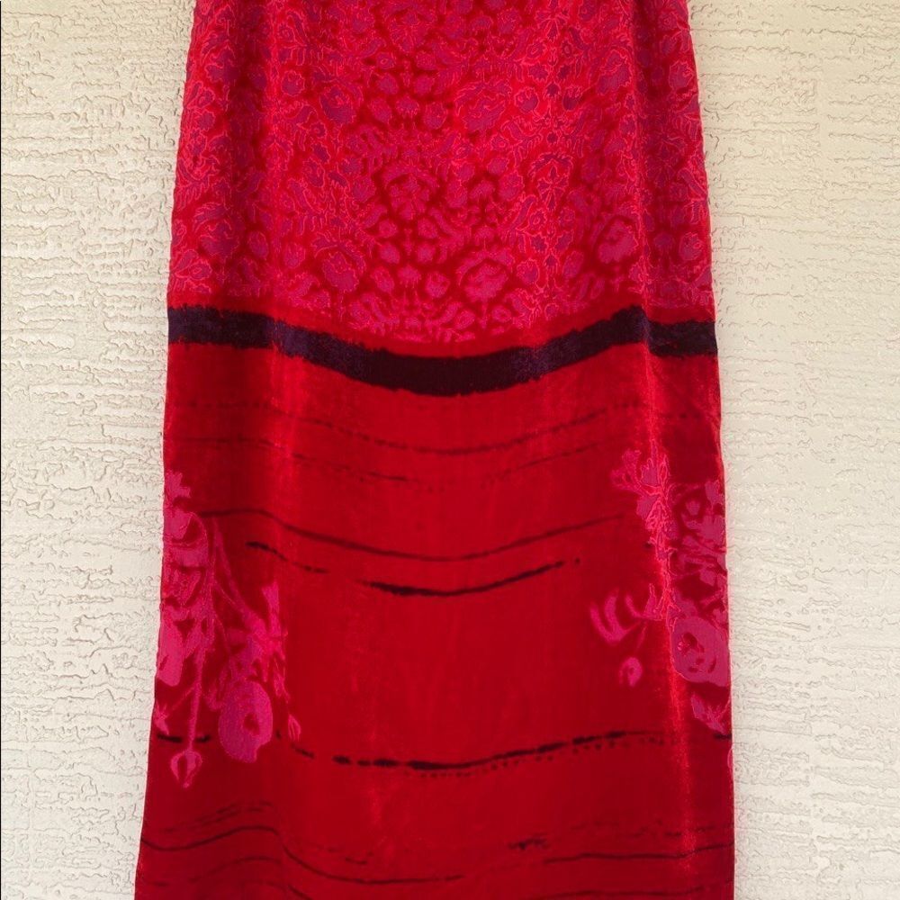 Emporio Armani Red Velvet Skirt Size 46